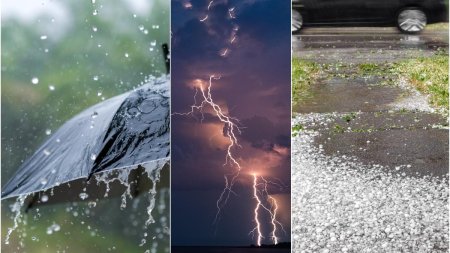 HARTA. Avertizare meteo de ploi torentiale, furtuna si grindina. 10 judete sunt vizate de codul galben