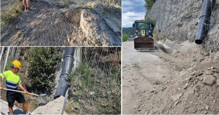 Dealul Liliecilor de pe Autostrada vestului, curatat de alpinistii utilitari. Tone de bolovani desprinsi din versant VIDEO