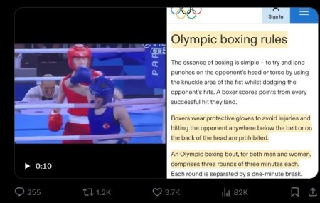 Video atroce: celalat barbat deghizat in femeie merge in finala olimpica de box dupa niste pumni violenti. Protest X al adversarei