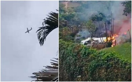 Un avion cu 62 de oameni la bord s-a prabusit in Brazilia, intr-o zona rezidentiala. Nu sunt supravietuitori. VIDEO