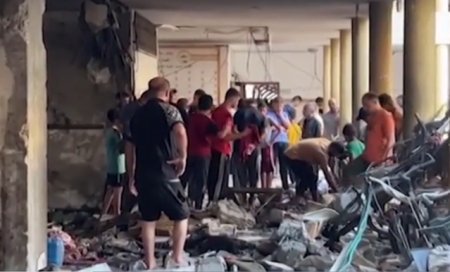 Zeci de morti in adapostul unei scoli din Gaza