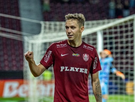 Louis Munteanu marcheaza primele goluri pentru CFR Cluj in victoria impotriva Unirii Slobozia