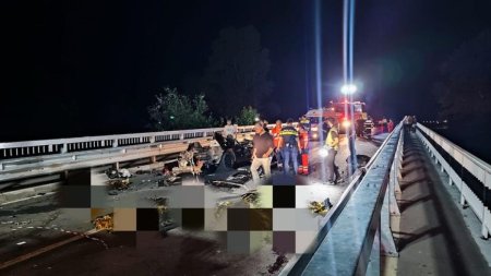 Accident groaznic in Hunedoara: Cinci barbati au murit dupa ce au lovit un cap de pod