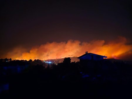 Mai multe localitati de langa Atena, amenintate de un incendiu violent, evacuate: 