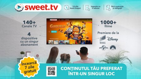 Tot continutul TV favorit intr-un singur loc – SWEET.TV iti ofera canale TV de top si premiere cinematografice!