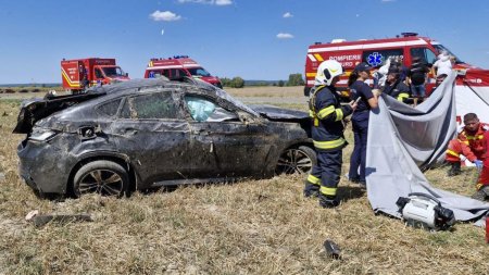 Accident teribil in Bihor: Doi adulti si o fetita au murit, iar un alt copil in stare de inconstienta, preluat de elicopterul SMURD