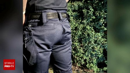 Noile uniforme de Politie se rup la cusaturi. Politisti sunt nemultumiti si isi arata <span style='background:#EDF514'>PANTALONI</span>i rupti intre picioare