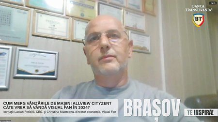 Brasov te inspira! Lucian Peticila, Visual Fan: Ne-am propus ca in 2024 sa livram 100 de masini electrice Allview CityZEN, dar vom depasi acest prag. Am avut si o prima comanda de cateva bucati din partea unei companii de livrari. Pretul unei astfel de masini este in jur de 9.500 de euro cu voucher Rabla, in functie de accesorizari