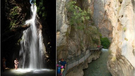 Valea ascunsa din Europa unde turistii trec prin apa inghetata pentru a ajunge la o cascada secreta