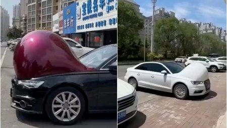 VIDEO Masini insarcinate in China. Efectul <span style='background:#EDF514'>HILAR</span>, dar periculos al caldurii extreme asupra vehiculelor le face greu de condus