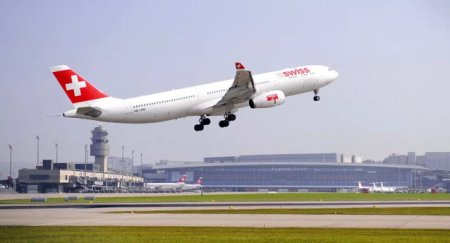 Un avion Swiss Air a facut o aterizare de urgenta si a iesit de pe pista