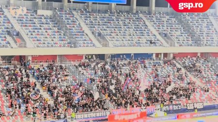 FCSB vs. Poli Iasi » Imagini din stadion cu galeriile celor doua echipe