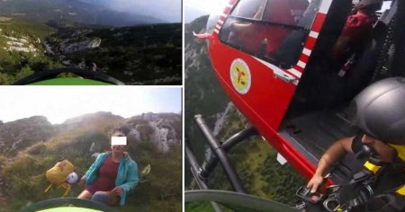 Turista ranita pe un traseu dificil in Retezat. Salvamont a intervenit cu elicopterul in ajutorul ei VIDEO