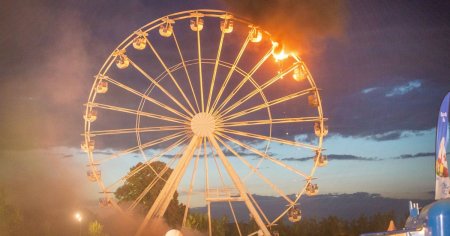 Panica la un festival de muzica din Germania: o roata a luat foc. Cel putin 23 de raniti VIDEO