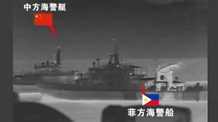 Doua nave ale Garzii de Coasta din Filipine si China s-au ciocnit intr-o zona disputata. Beijingul acuza un act deliberat