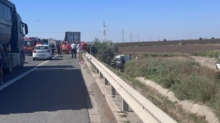 Accident extrem de grav pe Autostrada A4 intre un microbuz si un tir. Sunt cel putin 13 victime, dintre care una in stare grava