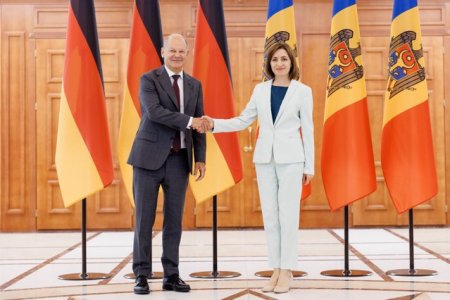 Maia Sandu, catre Olaf Scholz: Facem pasi fermi spre aderarea la UE