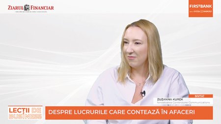 ZF/First Bank Lectii de business. Zuzanna Kurek, Cornerstone Communications: Este important sa poti dormi bine noaptea. In antreprenoriat, ai cosmaruri legate de riscurile de zi cu zi, nu adauga nesiguranta lipsei de moralitate