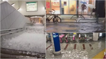 Inundatii nemaivazute in Tokyo. Capitala Japoniei, lovita de furtuni de gherila. VIDEO