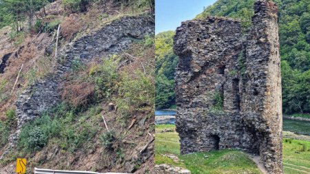 Descoperiri surprinzatoare in urma defrisarilor de pe Valea Oltului: Ruinele Turnului Spart de la Boita