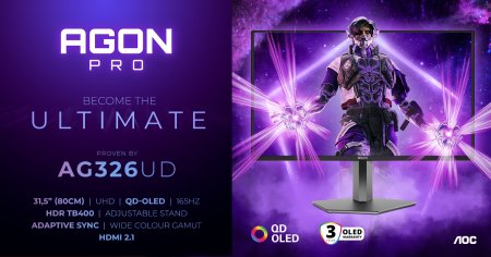 Monitoare de gaming QD-OLED de ultima generatie: AGON PRO AG276QZD2 si AG326UD