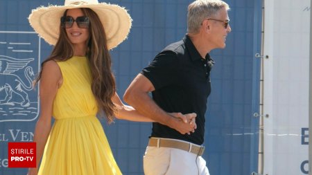 George si Amal Clooney, aparitie plina de eleganta in Venetia. Cum au fost surprinsi de paparazzi. GALERIE FOTO