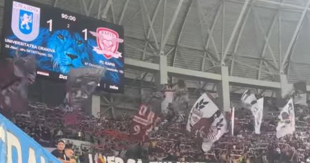 Cel mai asteptat meci al etapei, incheiat la egalitate: Universitatea Craiova - Rapid Bucuresti 1-1