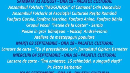 Zilele Palatului Cultural din Resita, o saptamana de sarbatoare culturala si lansarea cartii eveniment a jurnalistului Ciprian Demeter, Eu si presedintele lor