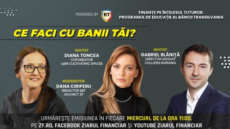 CE FACI CU BANII TAI? Chirias sau proprietar? Care este cel mai bun moment sa cumperi o locuinta cu credit ipotecar? Chirie pe viata in tara cu cei mai multi proprietari? Urmariti o discutie cu GABRIEL BLANITA, Director Asociat Colliers Romania si DIANA TONCEA, Cofondator 1988 Cultivating Spaces