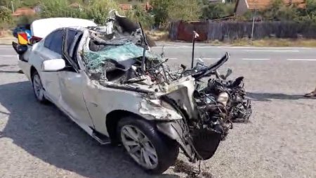 Accident mortal pe DN 6: Un politist a murit pe loc dupa ce a facut o depasire riscanta si s-a izbit de un TIR pe contrasens