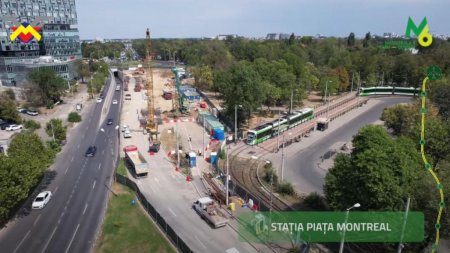 VIDEO Cum evolueaza lucrarile la linia de metrou catre Aeroportul Otopeni. Imagini filmate cu drona