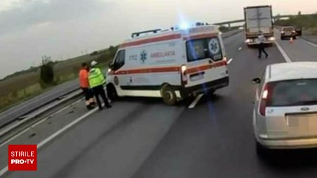 Accident infiorator pe A1. Un barbat a murit cand incerca sa traverseze autostrada