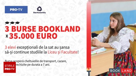 Au inceput inscrierile pentru Bursele BookLand, de cate 35.000 euro. Trei elevi de la sat au sansa sa isi continue studiile