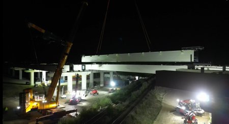 Pod impresionant, de 550 de metri, finalizat pe Lotul 1 al Autostrazii A7 Ploiesti-Buzau: O lucrare de mare complexitate, peste calea ferata si un drum judetean