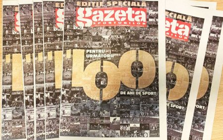 Editie speciala a Gazetei Sporturilor, la 100 de ani de la prima aparitie, GRATUIT cu ziarul Libertatea sambata, pe 14 septembrie