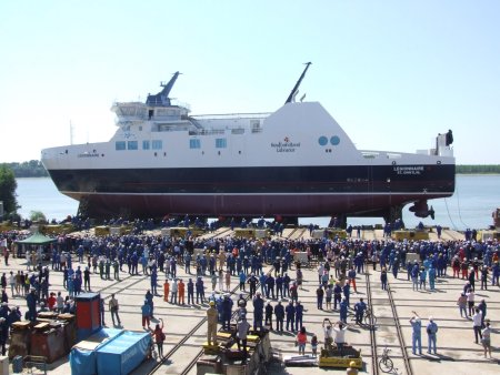 La Damen Galati a fost lansat feribotul <span style='background:#EDF514'>FULL</span>-electric RoPax Legionnaire, construit pentru BC Ferries din Canada