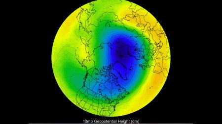 Un nou <span style='background:#EDF514'>VORTEX</span> polar se formeaza in stratosfera deasupra Polului Nord. Ce inseamna acest lucru