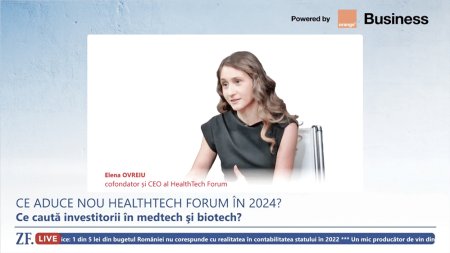 ZF Live. Elena Ovreiu, cofondatoare si CEO al HealthTech Forum: Peste 20 de spitale sunt in constructie sau in renovare in Romania, managerii ar trebui sa vada cum pot utiliza noile tehnologii