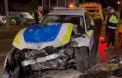 Masina de politie facuta armonica, dupa un accident langa Pitesti. 4 oameni au ajuns la spital, 3 au fost externati | VIDEO