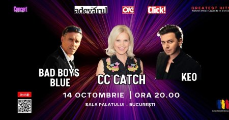 Keo deschide concertul CC Catch si Bad Boys Blue la Sala Palatului pe 14 octombrie