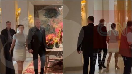 Imagini cu Klaus Iohannis si Carmen Iohannis, in hotelul din Paris