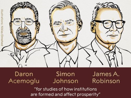 Premiul Nobel pentru Economie 2024 a fost acordat luni economistilor Daron Acemoglu, Simon Johnson si James Robinson