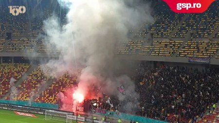 Dinamo vs. FCSB » Show pirotehnic oferit de galeria ros-albastrilor in derby