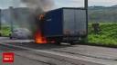 Mobilizare de forte in Iasi, dupa ce un camion plin cu colete a luat foc. Ce s-a intamplat cu soferul