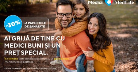 30% reducere la toate pachetele de sanatate MedLife in luna noiembrie