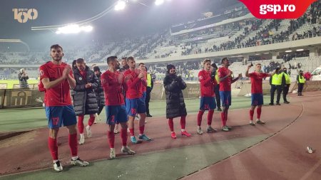 U Cluj - FCSB. Jucatorii de la FCSB au sarbatorit victoria alaturi de fani la finalul meciului