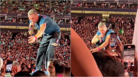 Momentul in care Chris Martin, solistul Coldplay, opreste concertul din Sydney pentru a salva un copil: 