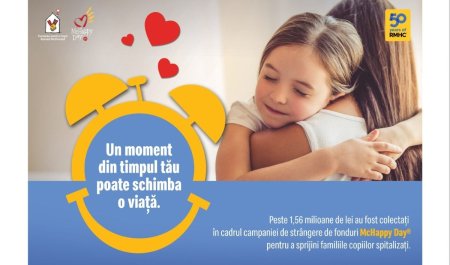 Mc<span style='background:#EDF514'>HAPPY</span> Day: peste 1,56 milioane de lei stransi pentru a sprijini familiile copiilor spitalizati