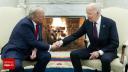 Trump si Biden s-au intalnit in Biroul Oval de la Casa Alba: 