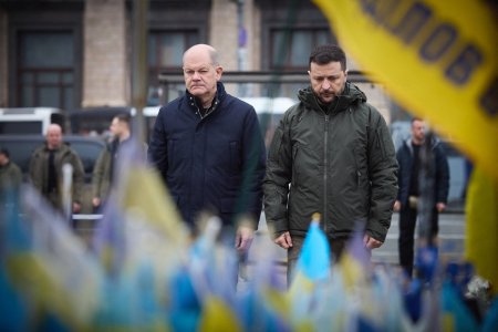 Olaf Scholz, in vizita la Kiev. Compromisul lui Volodimir Zelenski: Solutii diplomatice pentru recuperarea teritoriilor ocupate de rusi | VIDEO